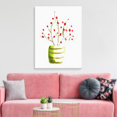 Waterverf met rode bessen Kerstmis Canvas Afdruk (Insitu (Woonkamer))