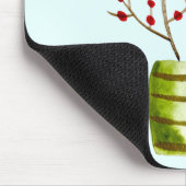 Waterverf met rode bessen Kerstmis Muismat (Hoek)