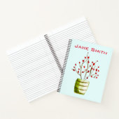 Waterverf met rode bessen Kerstmis Notitieboek (Binnen)