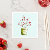 Waterverf met rode bessen Kerstmis Servet (Insitu)