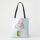 Waterverf met rode bessen Kerstmis Tote Bag (Voorkant)