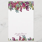 Waterverf met rode en Bourgogne, gepersonaliseerd Briefpapier (Voorkant)