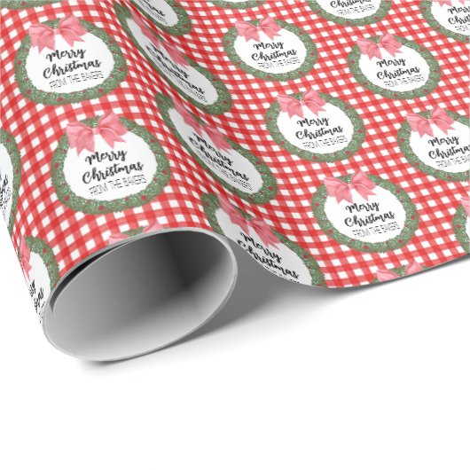 Waterverf met rode kerstbeklimming cadeaupapier (Rol Hoek)