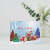  Waterverf met rode kerstbomen bespreekt kerstmis Feestdagenkaart (Staand voorkant)