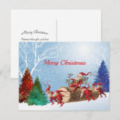  Waterverf met rode kerstbomen bespreekt kerstmis Feestdagenkaart (Voorkant / Achterkant)