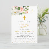 Waterverf met roze en goudsmeel kaart (Staand voorkant)