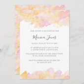 Waterverf met roze en perzikkleurige kleuren uitno kaart (Voorkant / Achterkant)