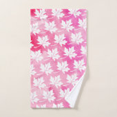 Waterverf met roze maple leaf bad handdoek (Handdoek)