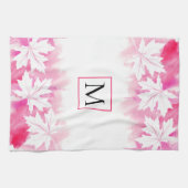 Waterverf met roze maple leaf theedoek (Horizontaal)