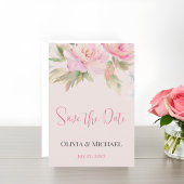 Waterverf met roze pony's die de datum opslaan save the date