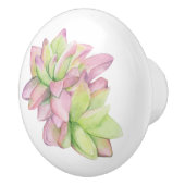 Waterverf met roze punt Succulent Keramische Knop (Rechts)