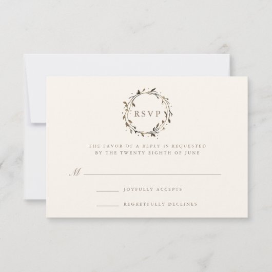 Waterverf met RSVP-kaart | Twig RSVP Kaartje (Voorkant)