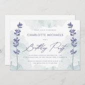 Waterverf met Script Birthday Party Kaart (Voorkant / Achterkant)