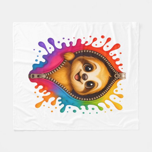 Waterverf met sleuf fleece deken (Voorkant (Horizontaal))