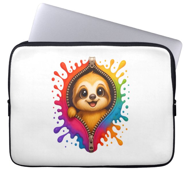 Waterverf met sleuf laptop sleeve (Voorkant)