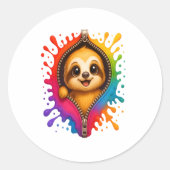 Waterverf met sleuf ronde sticker (Voorkant)