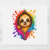 Waterverf met sleuf sparkling wijnetiket (Enkel label)