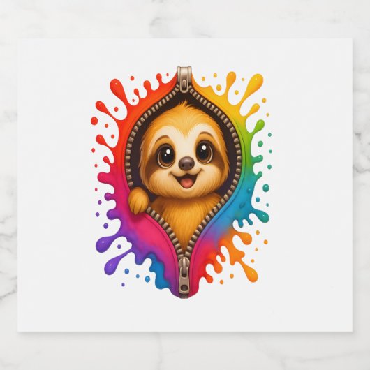 Waterverf met sleuf sparkling wijnetiket (Enkel label)