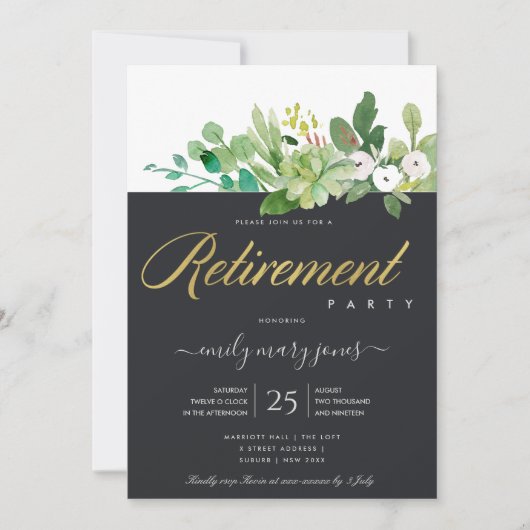 Waterverf MET SUCCULENT FOLIAGE WREATTERING Kaart (Voorkant)