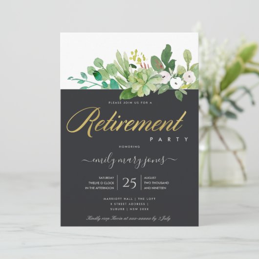 Waterverf MET SUCCULENT FOLIAGE WREATTERING Kaart (Staand voorkant)