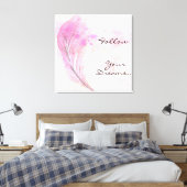 Waterverf met Veer en Citaat Canvas Afdruk (Insitu (Slaapkamer))