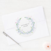 waterverf met vlinders ronde sticker (Envelop)