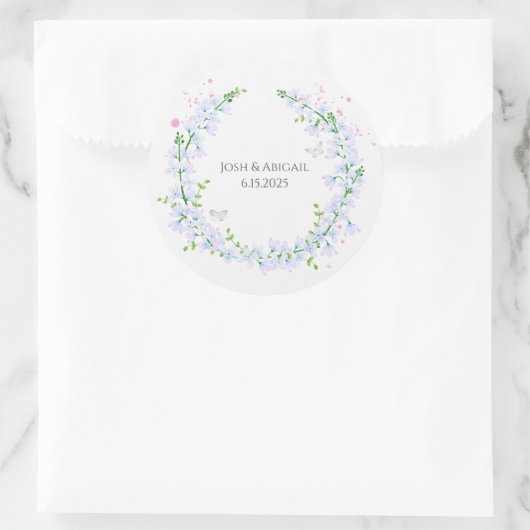 waterverf met vlinders ronde sticker (Tas)