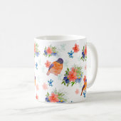 Waterverf met vogels en bloemen koffiemok (Voorkant rechts)