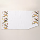 Waterverf met vogelspecht badhanddoek (Badhanddoek)