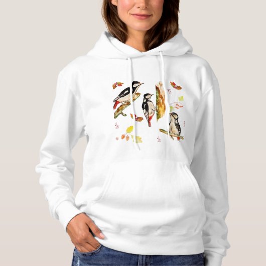 Waterverf met vogelspecht hoodie (Voorkant)