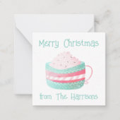 Waterverf met warme chocolade voor kerstcadeautjes notitiekaartje (Voorkant)