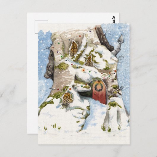 Waterverf met winterthema. briefkaart (Voorkant / Achterkant)