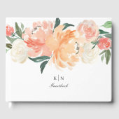 Waterverf met zachte peach gastenboek (Voorkant)