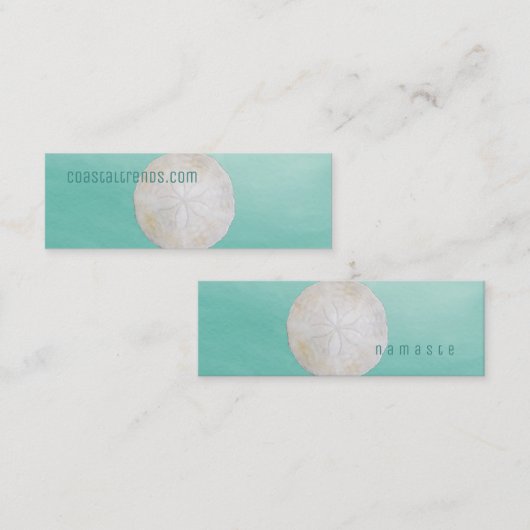 Waterverf met zanddollar Mini Visitekaartje (Voorkant / Achterkant)