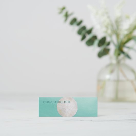 Waterverf met zanddollar Mini Visitekaartje (Staand voorkant)