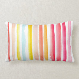 Waterverf met zomerkleurige streep kussen