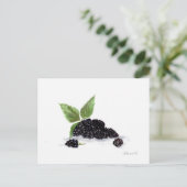 Waterverf met zwarte bessen briefkaart (Staand voorkant)