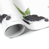 Waterverf met zwarte bessen cadeaupapier (Rol Hoek)