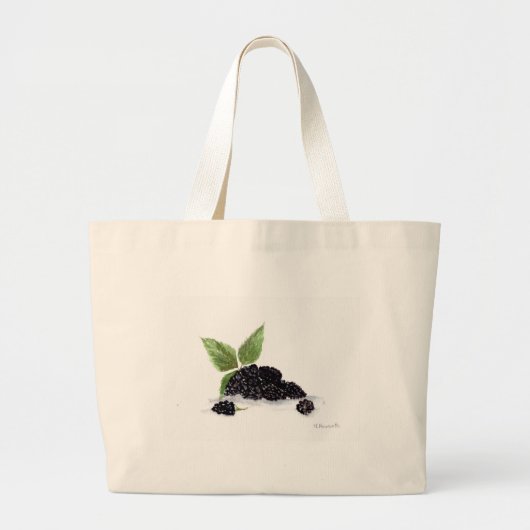 Waterverf met zwarte bessen grote tote bag (Voorkant)