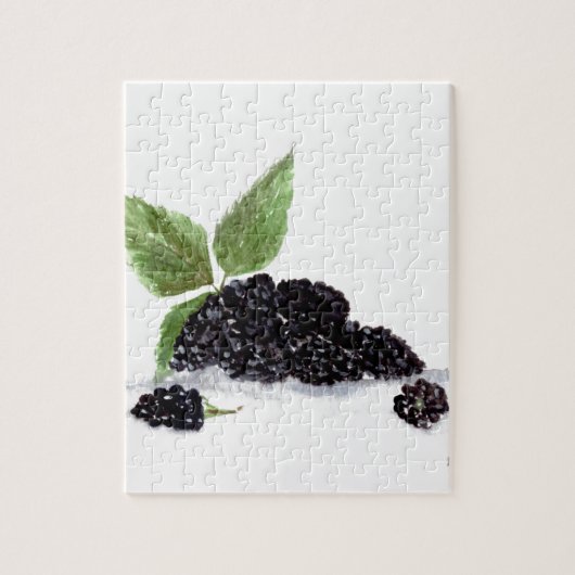 Waterverf met zwarte bessen legpuzzel (Verticaal)