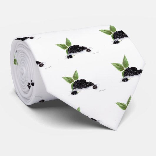 Waterverf met zwarte bessen stropdas (Opgerold)