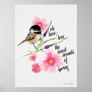 Waterverf met zwarte cichorei met Gezegde Poster