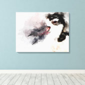 Waterverf met zwarte hals canvas afdruk (Insitu (Houten vloer))