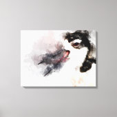 Waterverf met zwarte hals canvas afdruk (Voorkant)