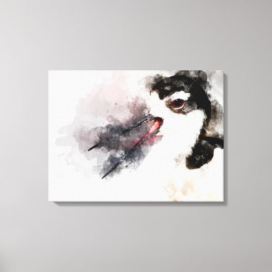 Waterverf met zwarte hals canvas afdruk (Voorkant)