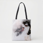 Waterverf met zwarte hals tote bag (Voorkant)