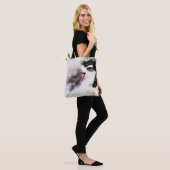 Waterverf met zwarte hals tote bag (Op model)