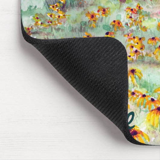 Waterverf met zwarte ogen - Wilde bloem - Barn Muismat (Hoek)