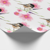 Waterverf met zwarte tapijt - Sweet Cute Chickadee Cadeaupapier (Hoek)