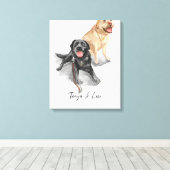 Waterverf metgezellen - Tanya & Lexi Canvas Afdruk (Insitu (Houten vloer))